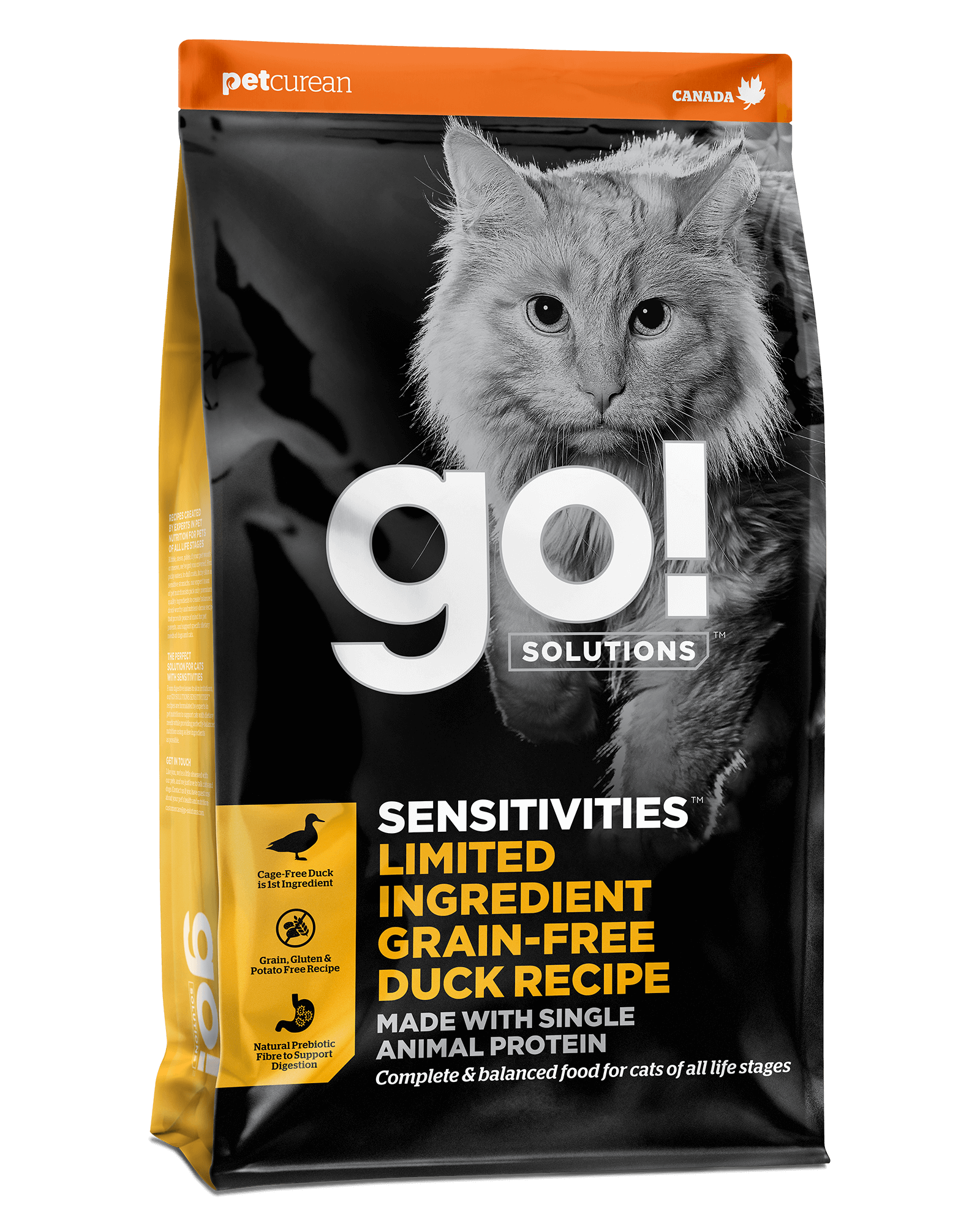 Go! Solutions Sensitivities מתכון ברווז ללא דגנים עם רכיבים מוגבלים