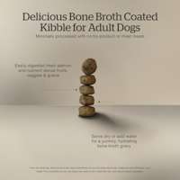 Delicious bone broth coated kibble for adult dogs