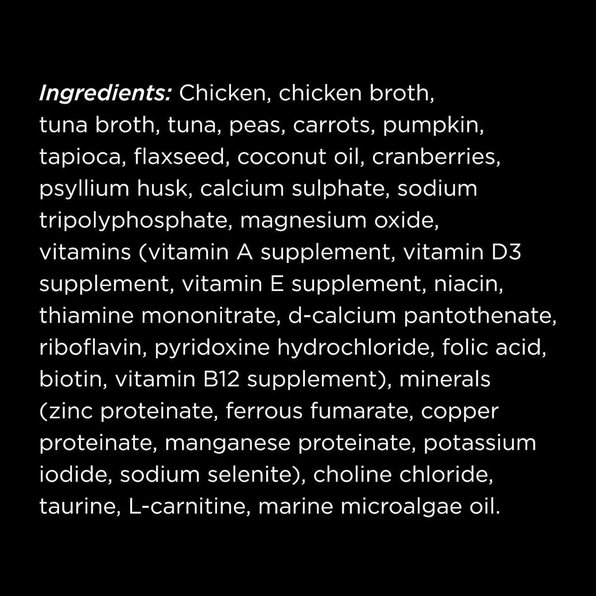 Go! Solutions Booster Weight Management Minced Chicken + Tuna Recipe with Gravy cat food topper ingredients