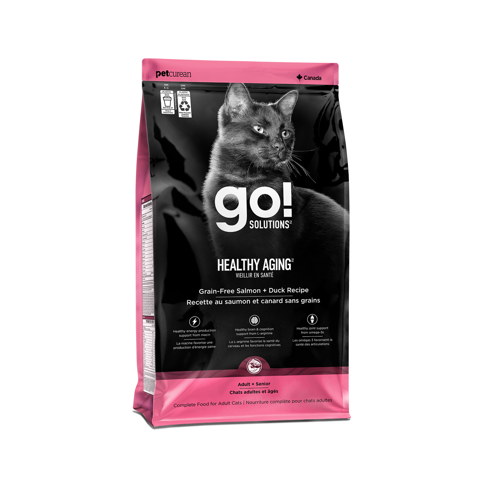 Go! Solutions Healthy Aging Salmon + Duck Recipe kibble for Cats