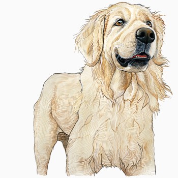 Golden Retriever dog illustration
