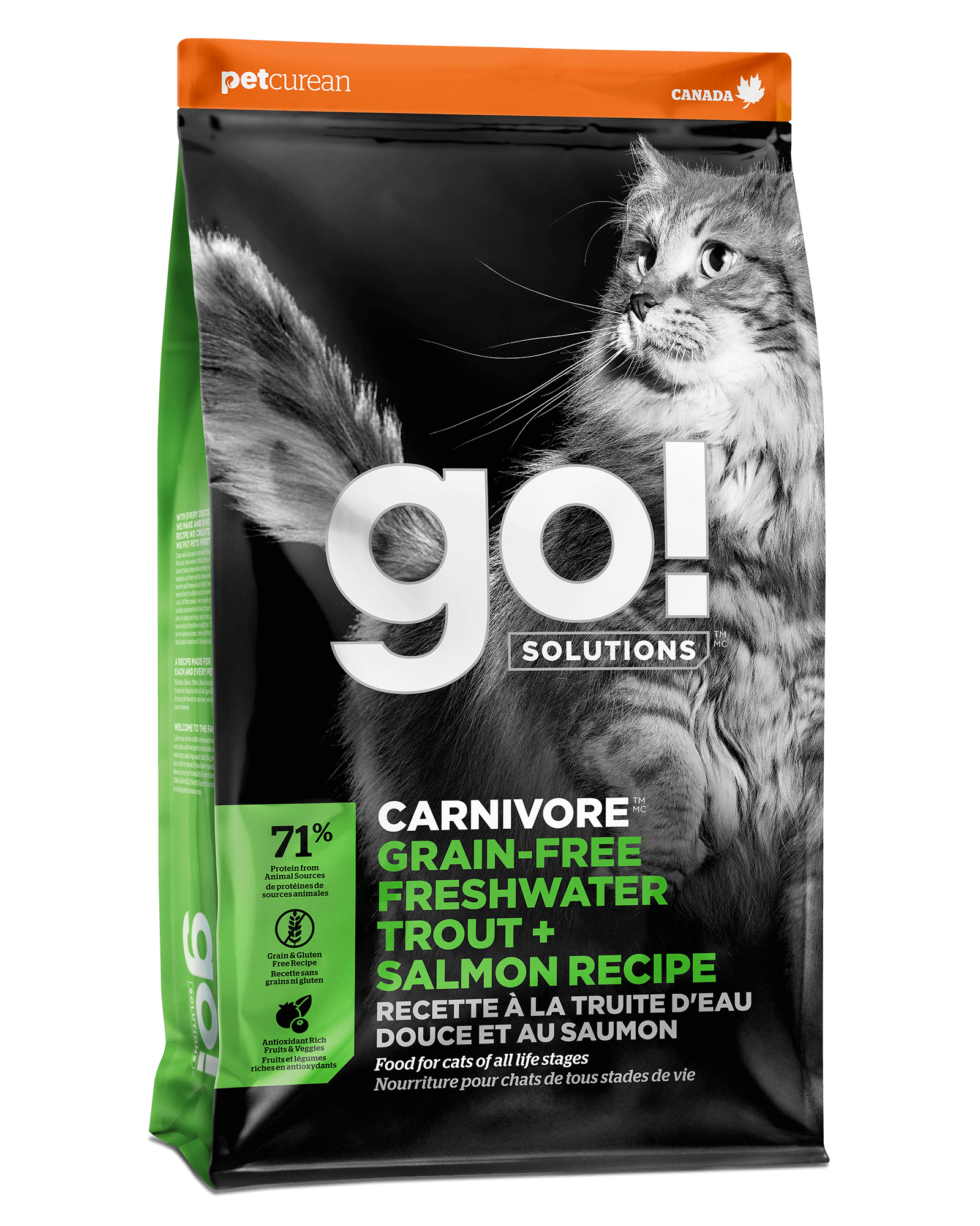 Go! Solutions Carnivore无谷物淡水鳟鱼 + 三文鱼配方