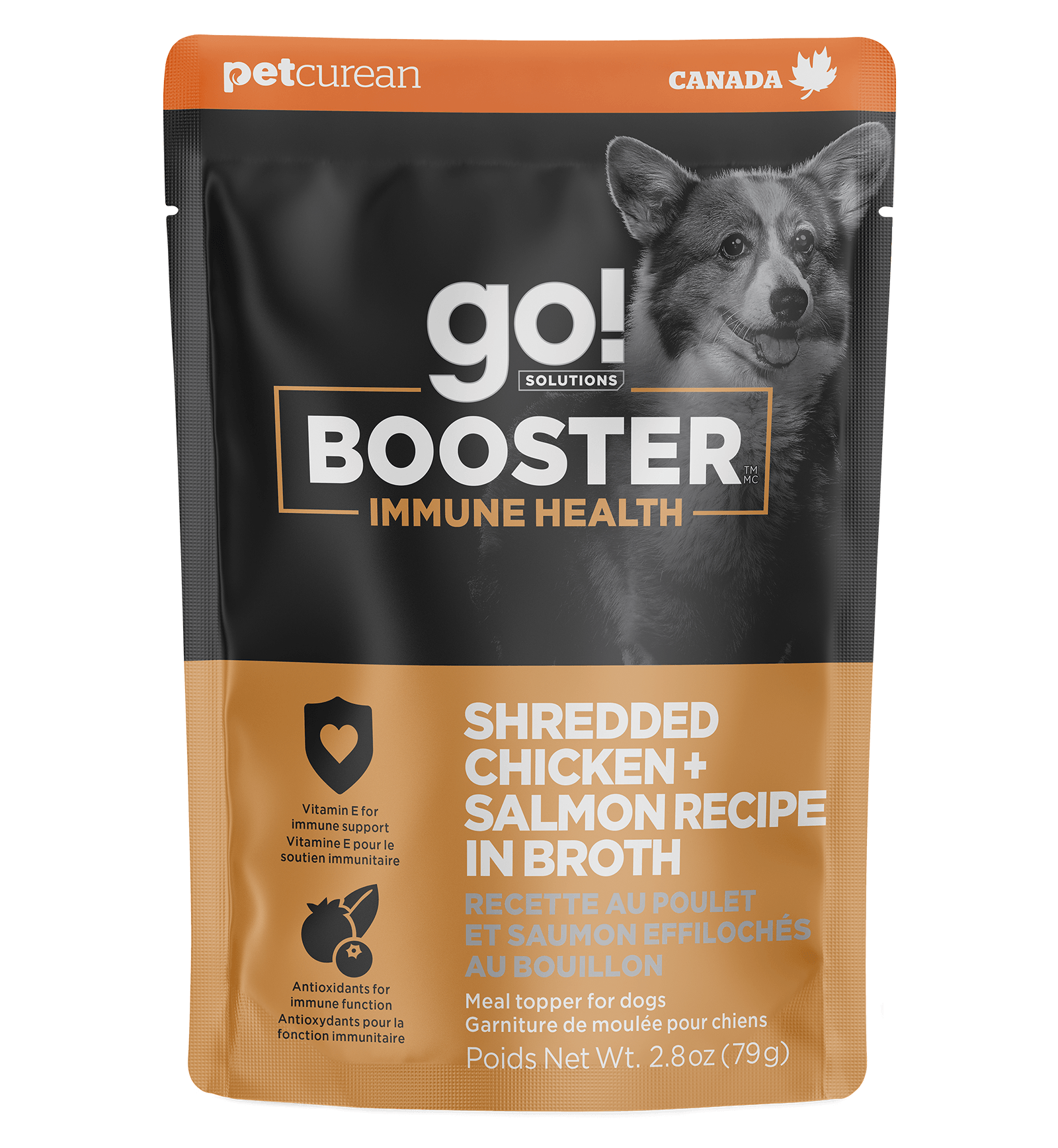 Go! Booster Immune Health Shredded Chicken + Salmon Recipe in Broth for Dogs