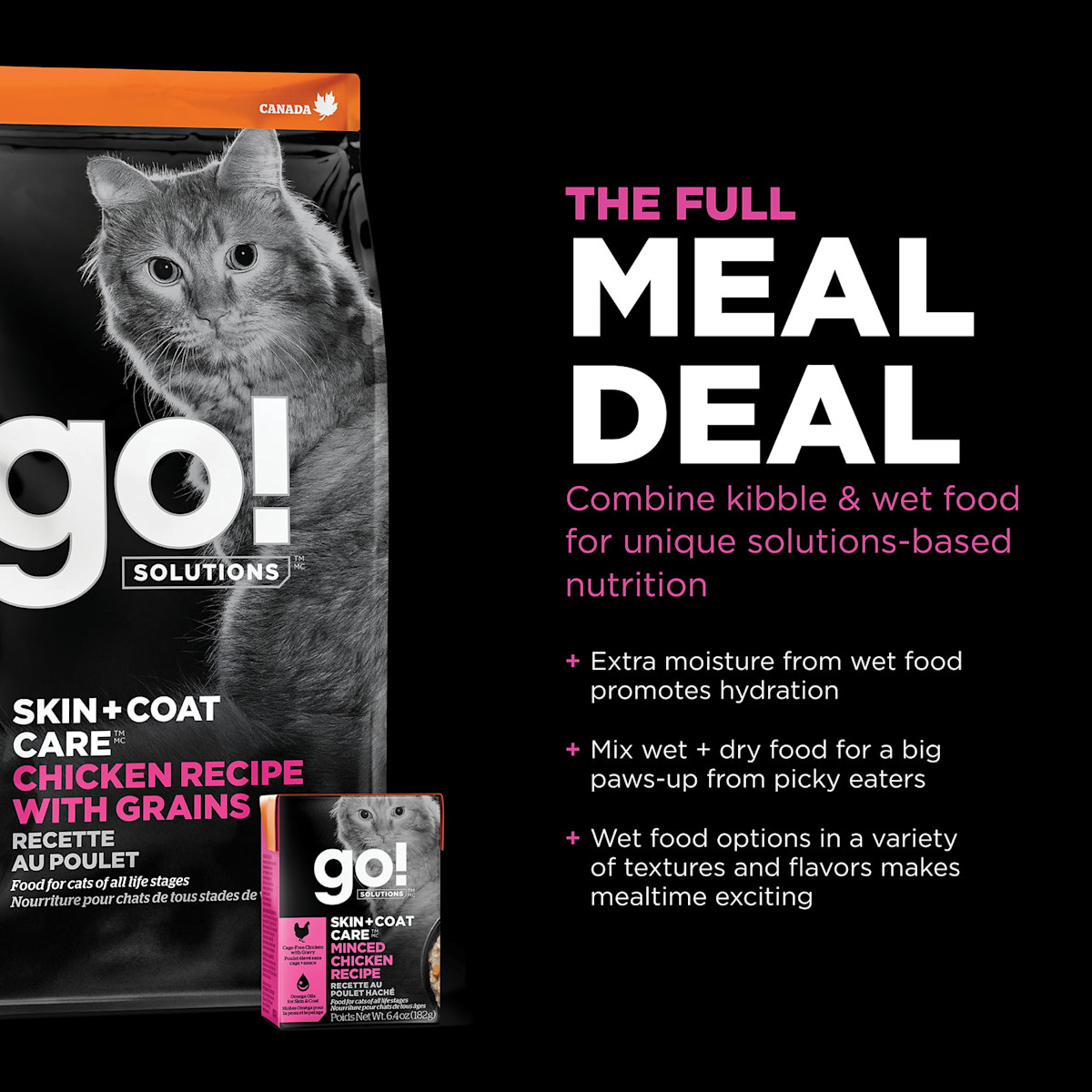 Combine kibble and wet food for unique solutions-based nutrition