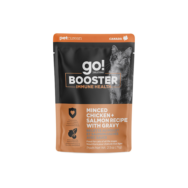 Go! Booster Immune Health Minced Chicken + Salmon Recipe with Gravy for Cats