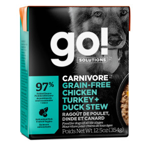 GO! SOLUTIONS CARNIVORE Grain-Free Chicken, Turkey + Duck Stew for Dogs 