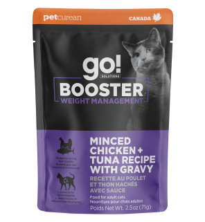 GO! Booster WEIGHT MANAGEMENT Minced Chicken + Tuna Recipe with Gravy for Cats