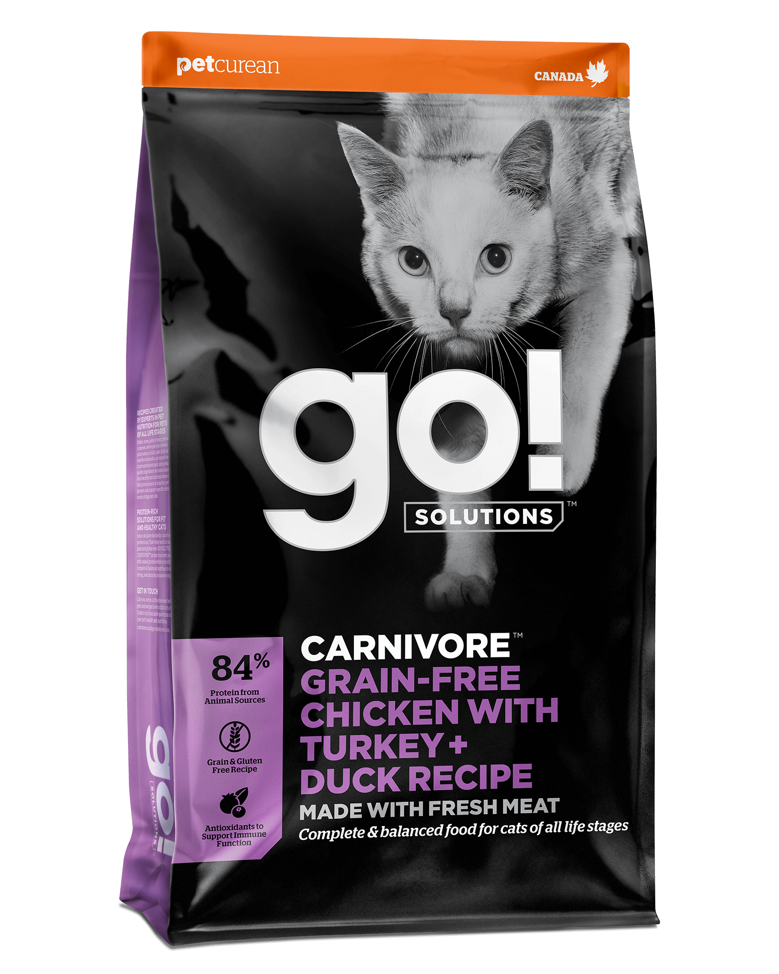 Go! Solutions Carnivore מתכון עוף, תרנגול הודו וברווז ללא דגנים
