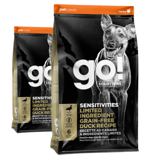 Go! Solutions Sensitivities Grain-Free Duck dog kibble bags