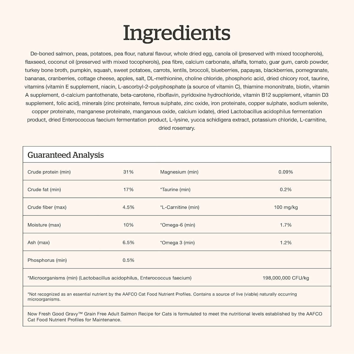 Now Fresh Good Gravy Salmon Recipe for Adults cat food ingredients