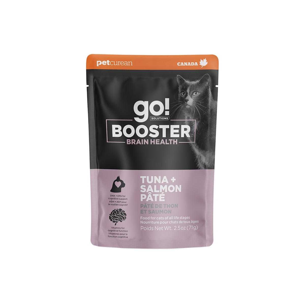 Nourriture humide pour chats Go! Solutions Booster Brain Health, pâté au thon et au saumon