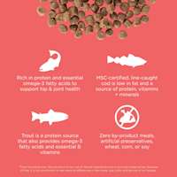 Rich in protein from MSC-certified, line-caught cod and trout, with zero by-product meals