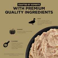 Crafted by experts with premium-quality duck, pumpkin, and flaxseed