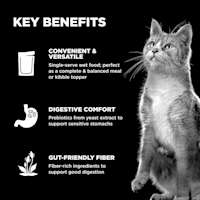 Convenient and versatile to serve, supports sensitive stomachs, and gut-friendly fibre-rich ingredients