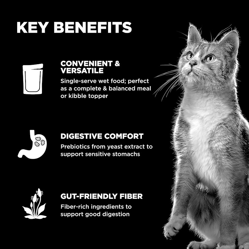 Convenient and versatile to serve, supports sensitive stomachs, and gut-friendly fibre-rich ingredients