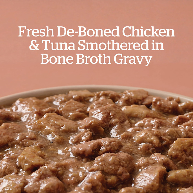 Fresh De-Boned Chicken & Tuna Smothered in Bone Broth Gravy