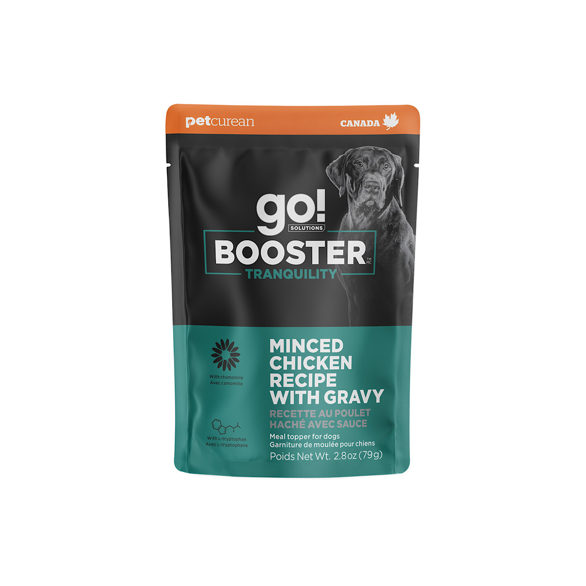 Garniture pour chiens Go! Solutions Booster Tranquility, recette de poulet haché en sauce