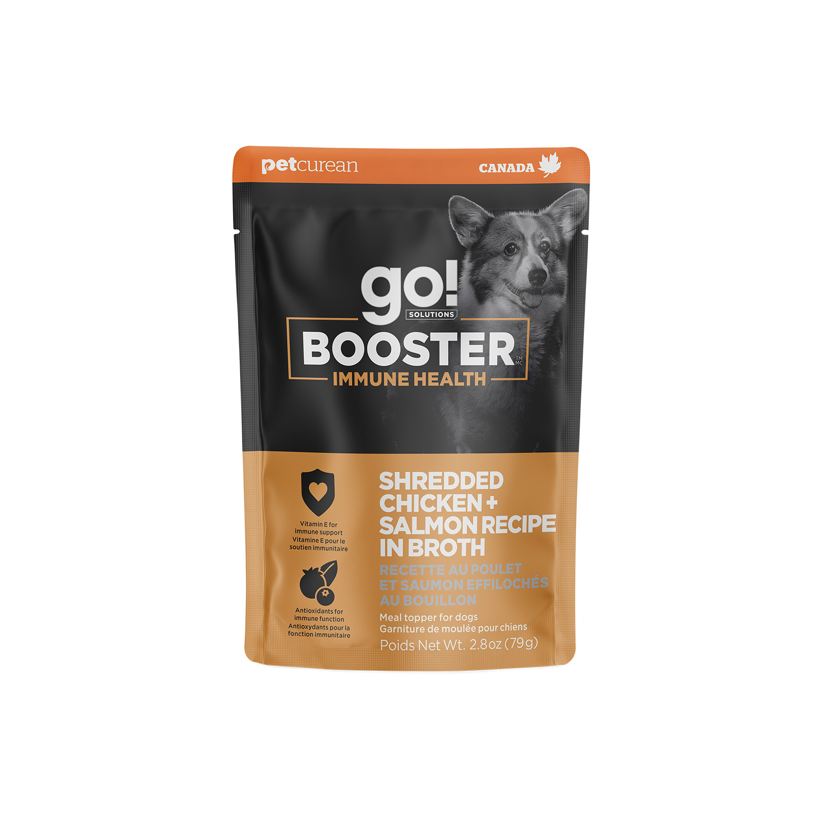 Go! Booster Immune Health Shredded Chicken + Salmon Recipe in Broth for Dogs