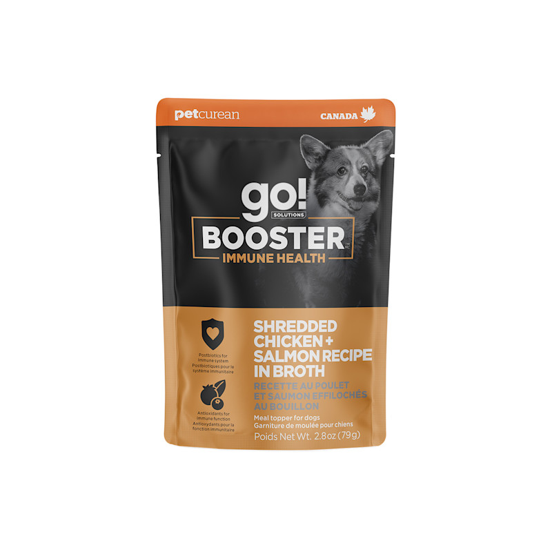 Go! Booster Immune Health Shredded Chicken + Salmon Recipe in Broth for Dogs