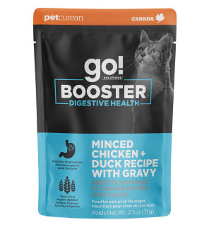 GO! Booster DIGESTIVE HEALTH Minced Chicken + Duck Recipe with Gravy for Cats