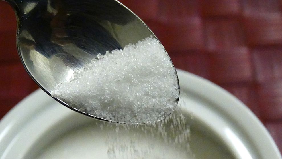Artificial sweetener in a spoon