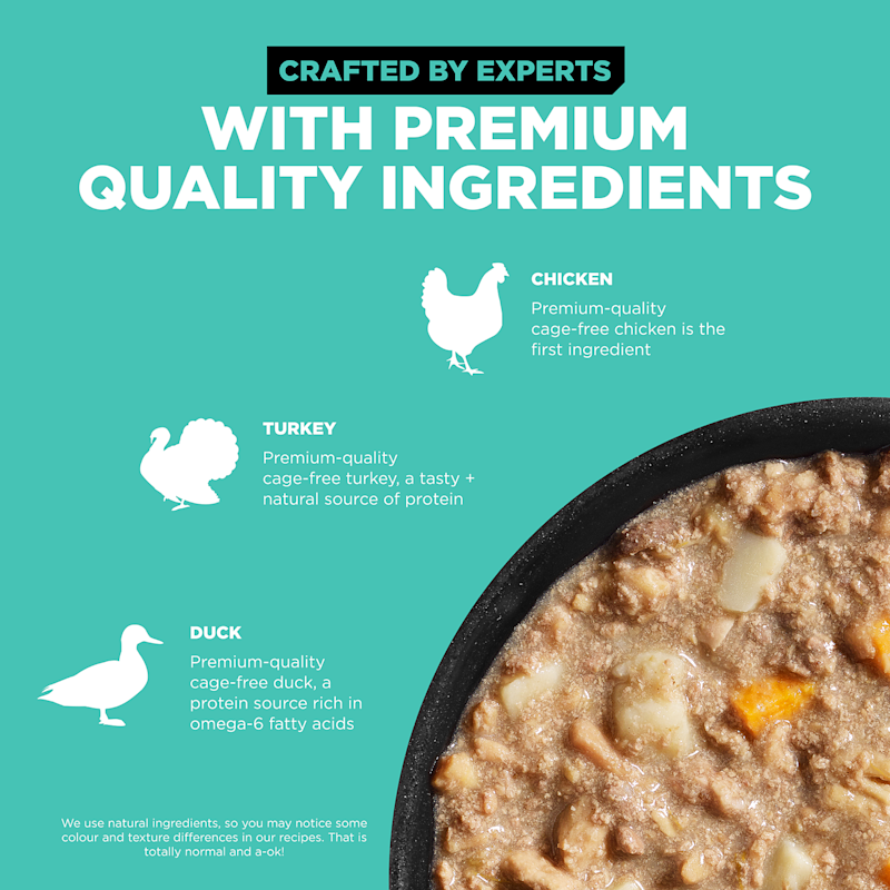 Crafted by experts with premium-quality chicken, turkey, and duck