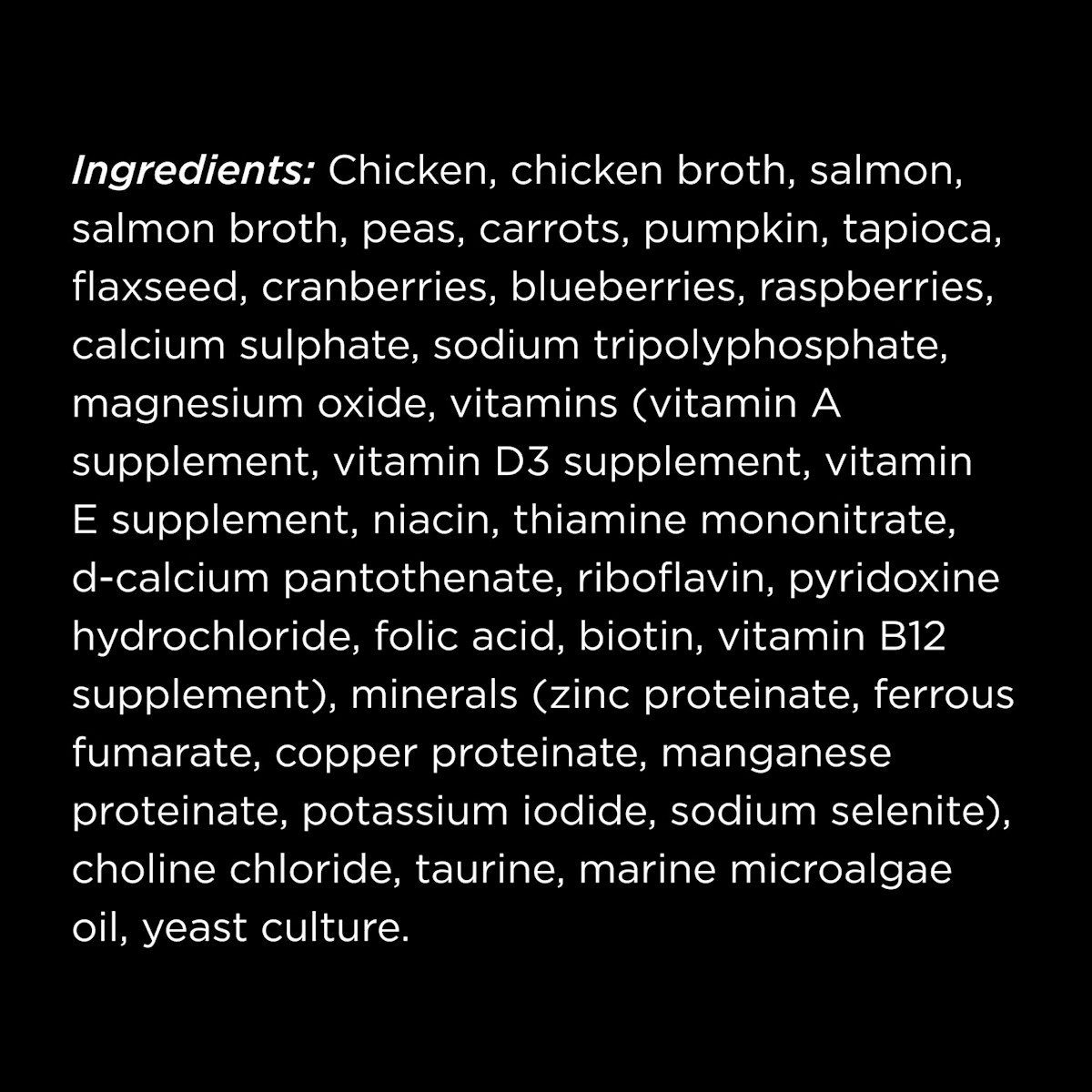 Go! Solutions Booster Immune Health Minced Chicken + Salmon Recipe with Gravy cat food topper ingredients