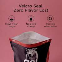 Velcro seal, zero flavour lost