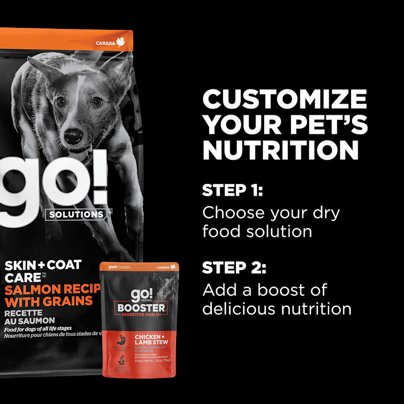 Customize your pet's nutrition with dry food and toppers