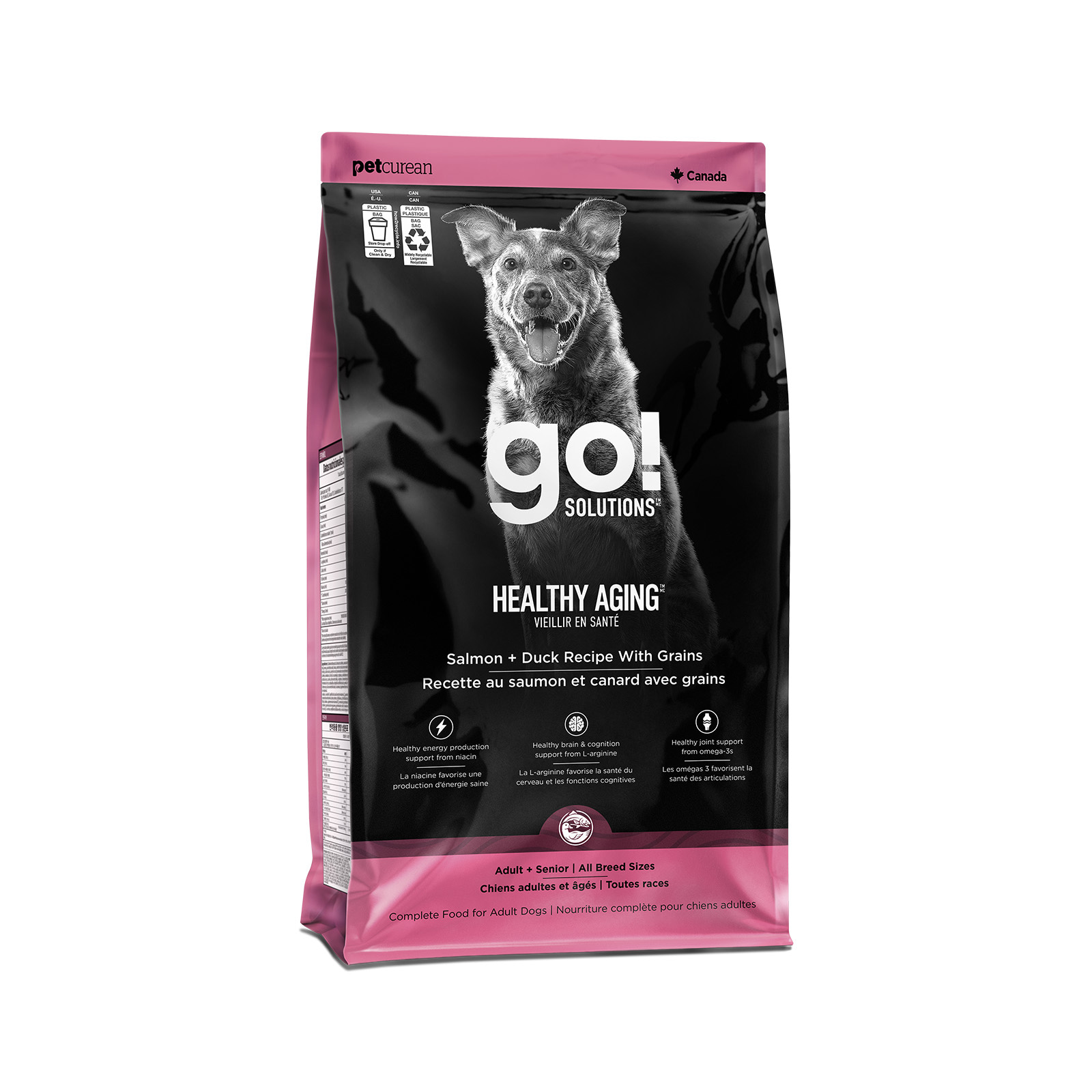 Go! Solutions Healthy Aging Salmon + Duck Recipe kibble for Dogs