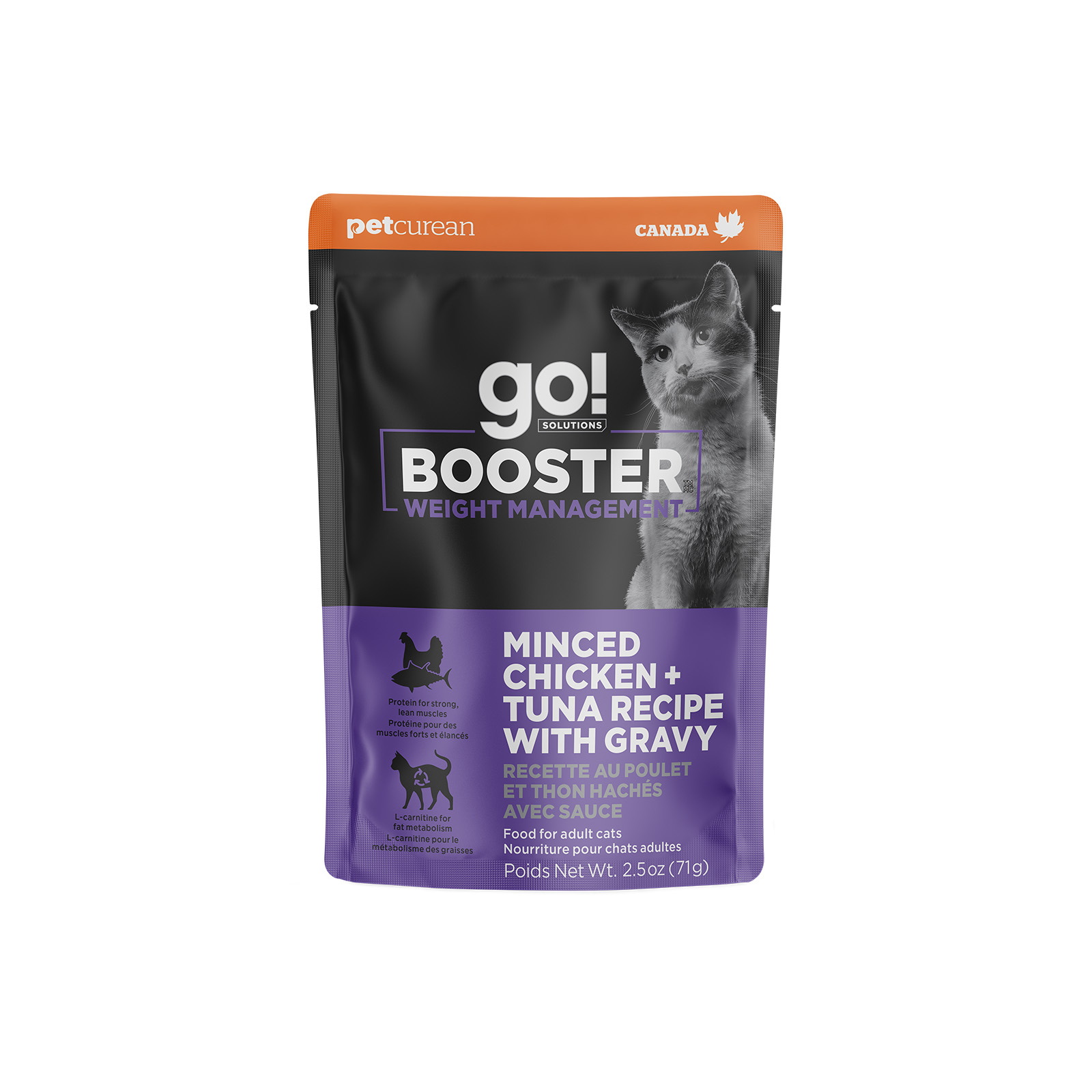 Go! Booster Weight Management Minced Chicken + Tuna Recipe with Gravy for Cats