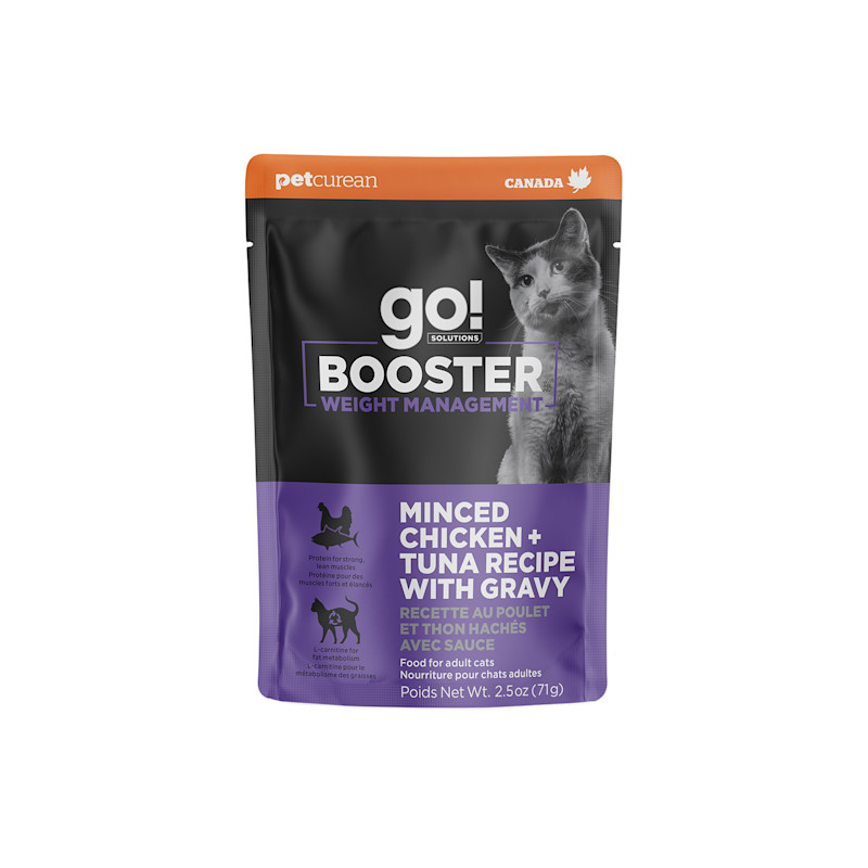 Go! Booster Weight Management Minced Chicken + Tuna Recipe with Gravy for Cats