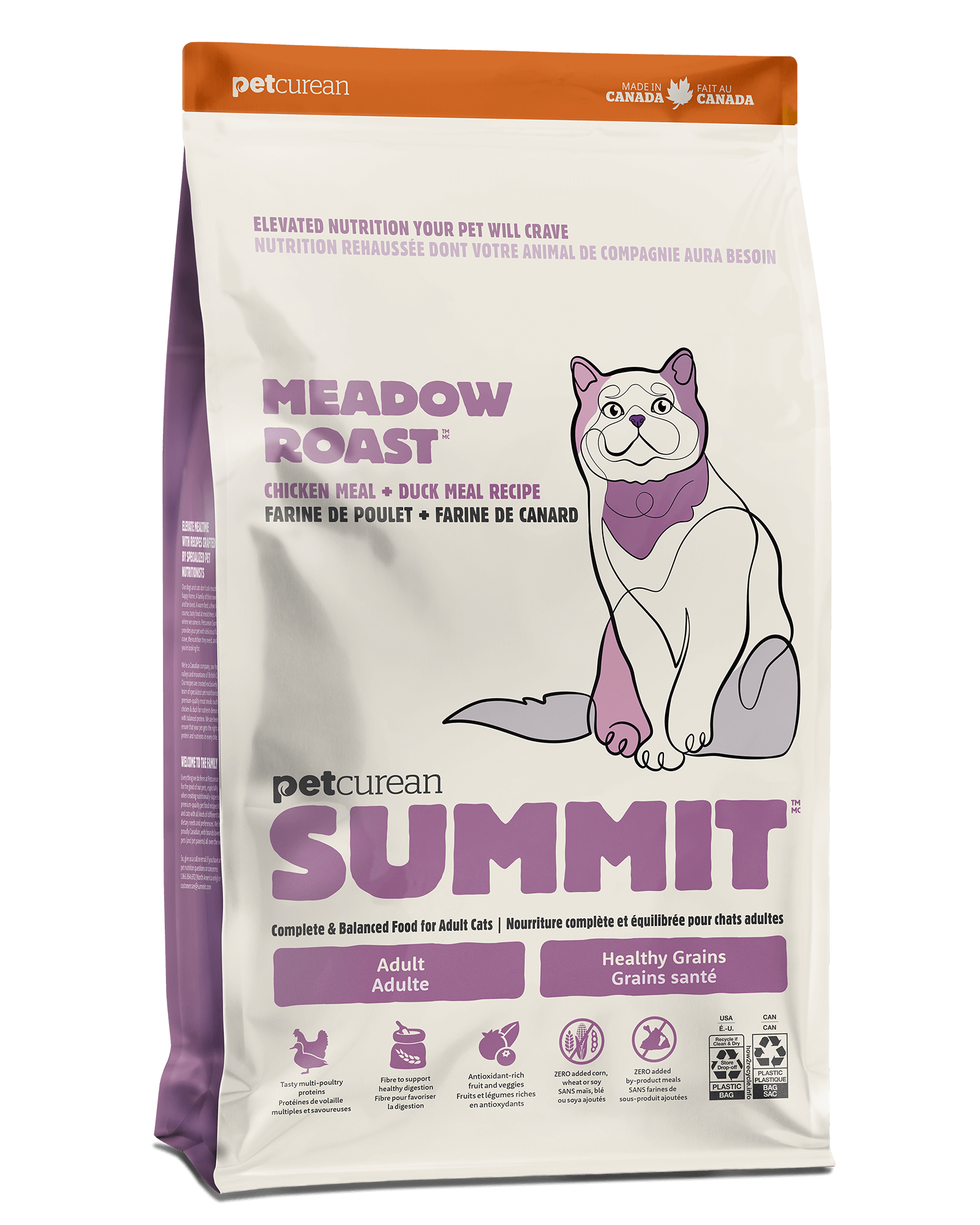 Nourriture sèche pour chats adultes Summit Meadow Roast, recette à la farine de poulet et à la farine de canard