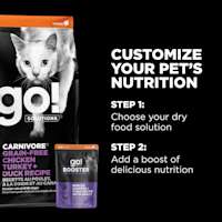 Customize your pet's nutrition with dry food plus Booster recipes
