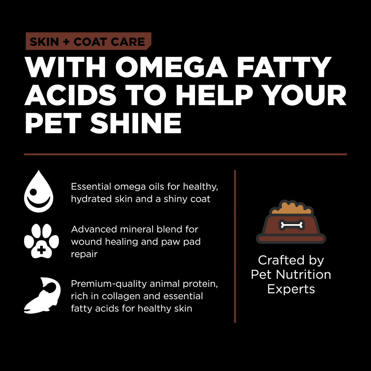 With omega fatty acids to help your pet shine