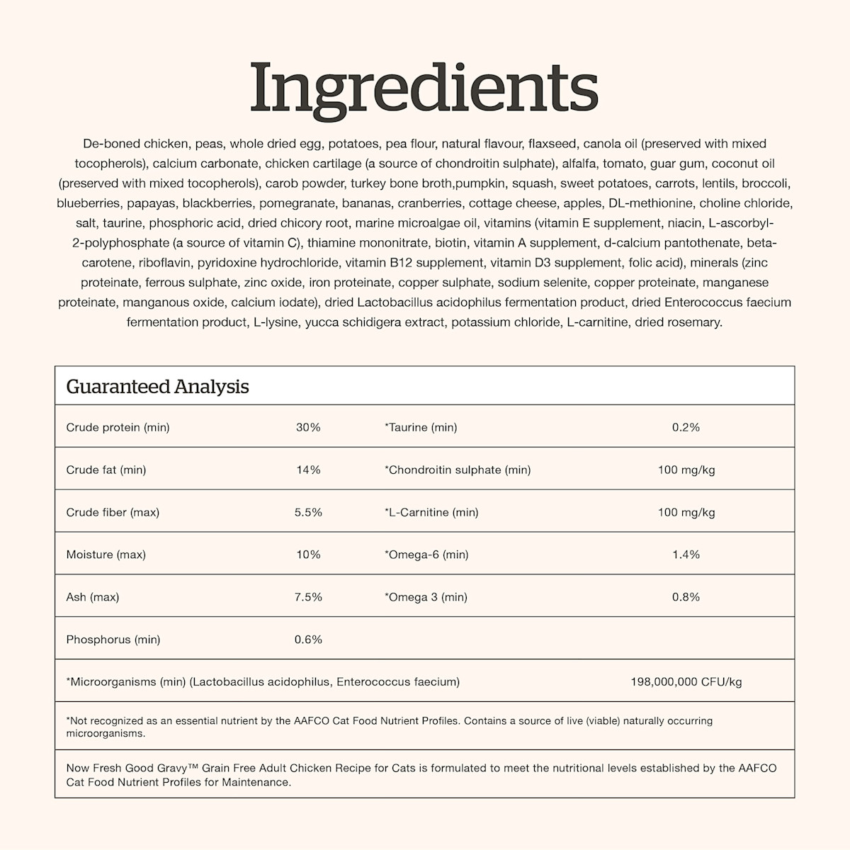 Now Fresh Good Gravy Chicken Recipe for Senior Cats Ingredients