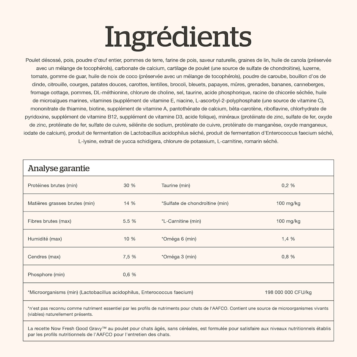 Now Fresh Good Gravy Chicken Recipe for Senior Cats Ingredients