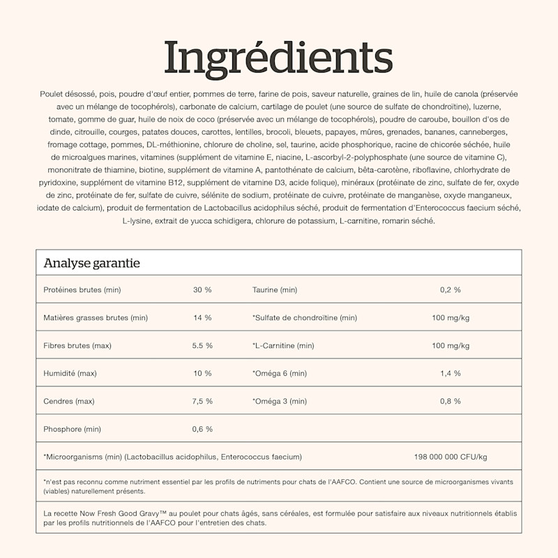 Now Fresh Good Gravy Chicken Recipe for Senior Cats Ingredients