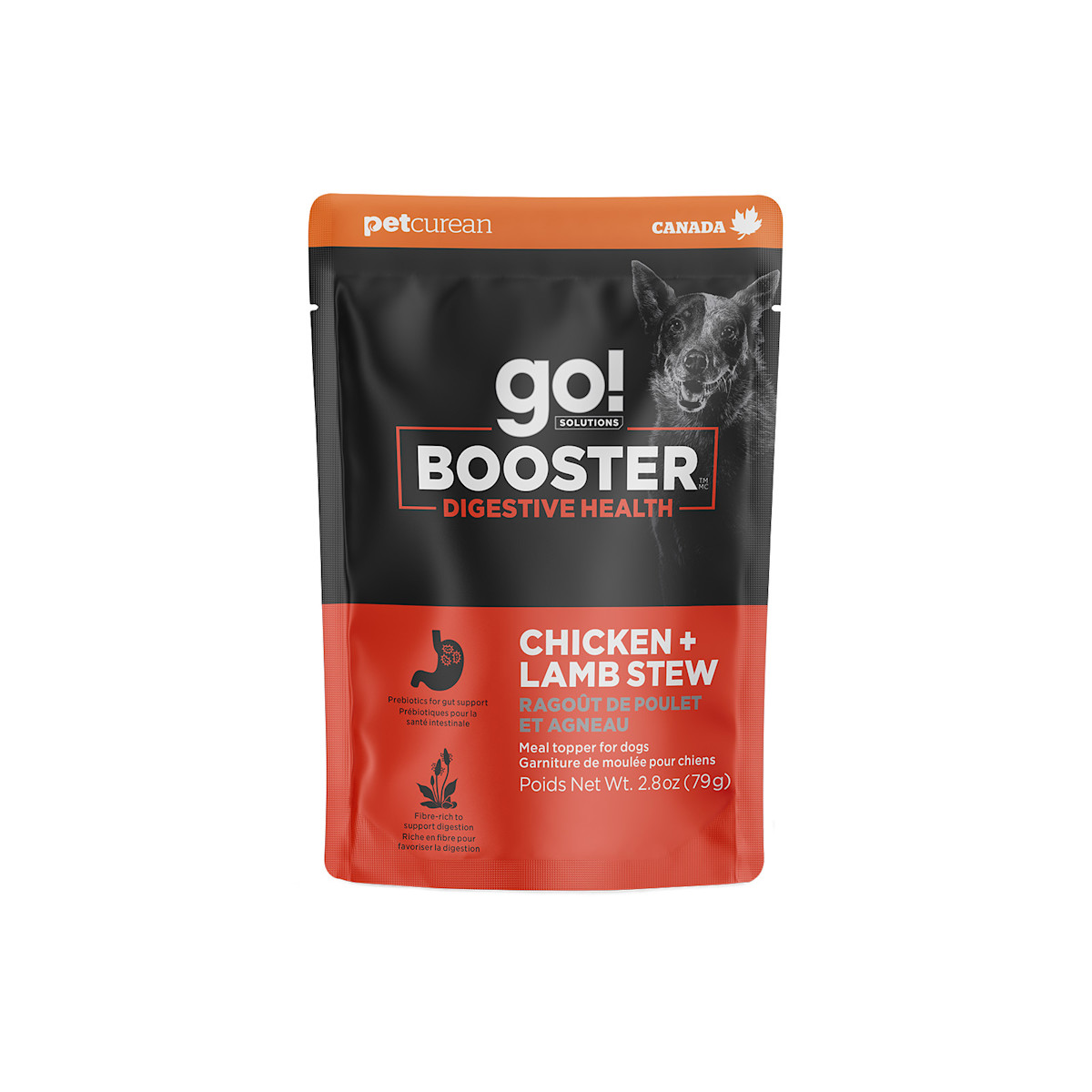 Garniture pour chiens Go! Solutions Booster Digestive Health, ragoût au poulet et à l'agneau