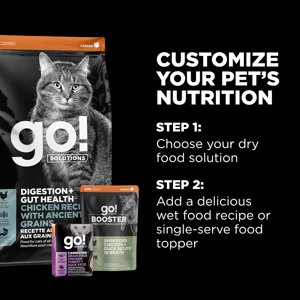 Customize your pet's nutrition with wet food and toppers