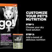 Customize your pet's nutrition with dry food plus Booster recipes