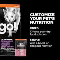 Customize your pet's nutrition with dry food plus Booster recipes