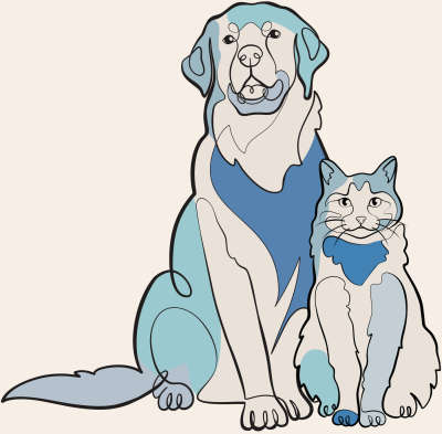 Dog and cat illustration