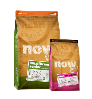NOW FRESH Small Breed Senior for Dogs and Adult Cat dry food bags