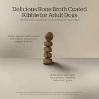 Delicious bone broth coated kibble for adult dogs