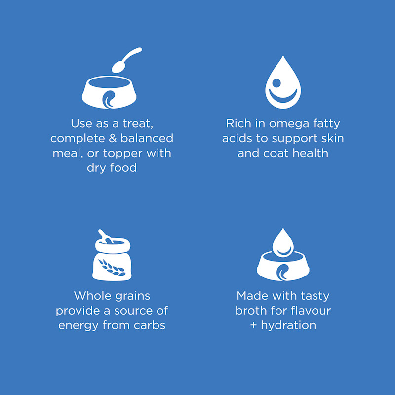 Use as a meal or topper, rich in omega fatty acids, with whole grains, and made in a tasty broth