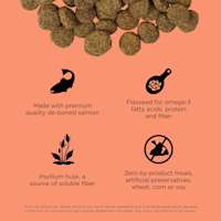 Made with premium-quality de-boned salmon, flaxseed, psyllium husk, and zero by-product meals