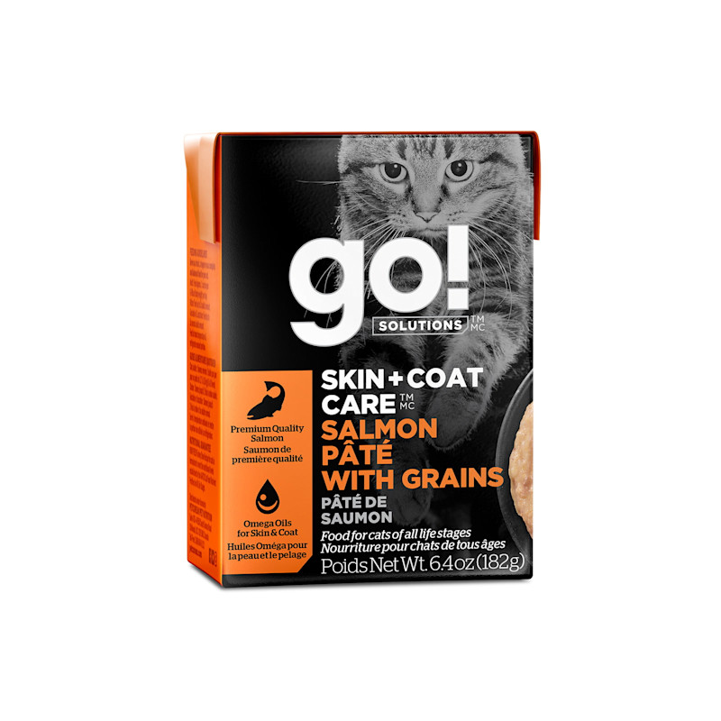 GO! Solutions Skin + Coat Care Salmon Pate With Grains Wet Cat Food