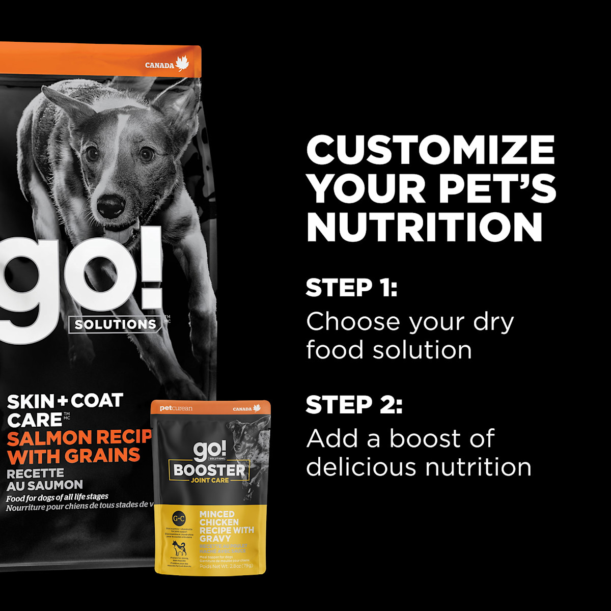Customize your pet's nutrition with kibble and toppers