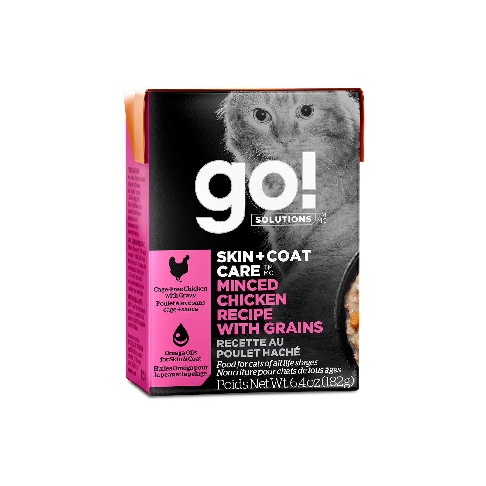 Go! Solutions Skin + Coat Care Minced Chicken Recipe with Grains for Cats